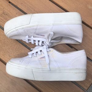 White platform Superga sneakers